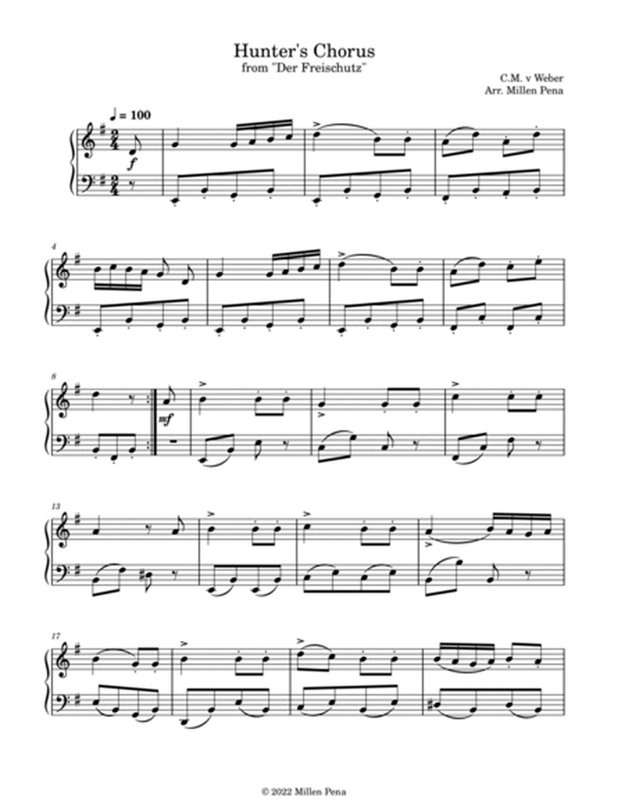 Hunter's Chorus - Piano image number null