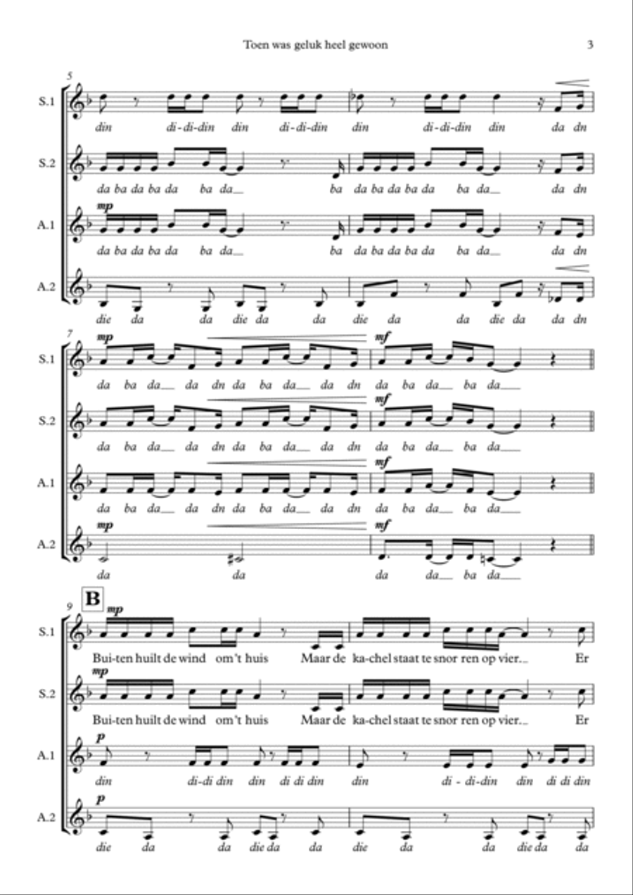 Toen Was Geluk Heel Gewoon (score & P.m.) SSAA scores gallery preview page 3