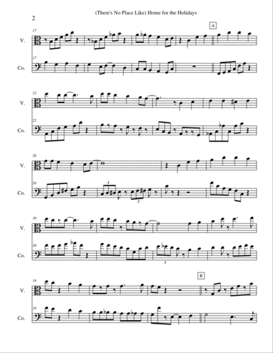 (There's No Place Like) Home For The Holidays String Duet scores gallery preview page 2