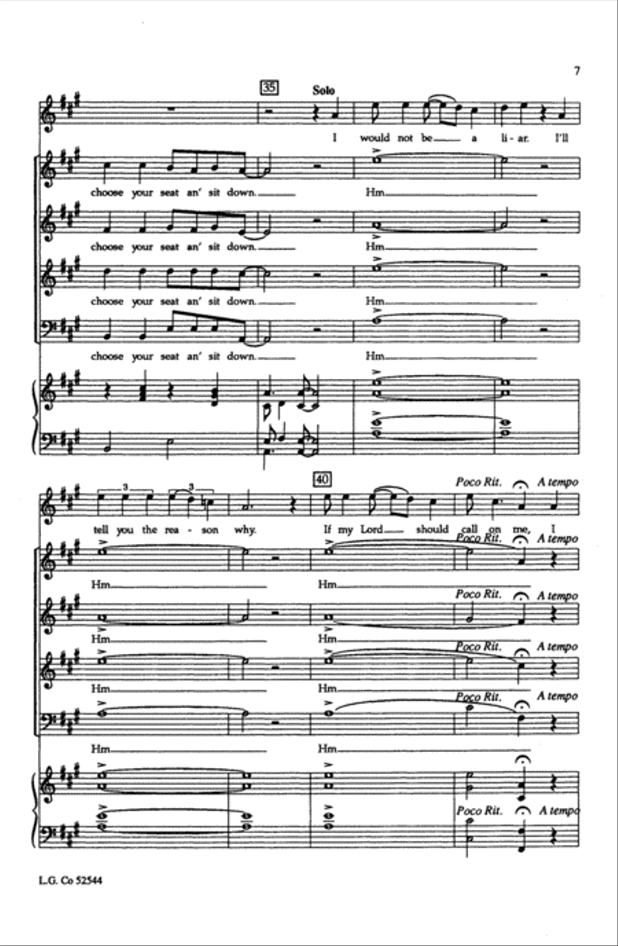 Plenty Good Room (Sit Down Servant) Choir scores gallery preview page 5