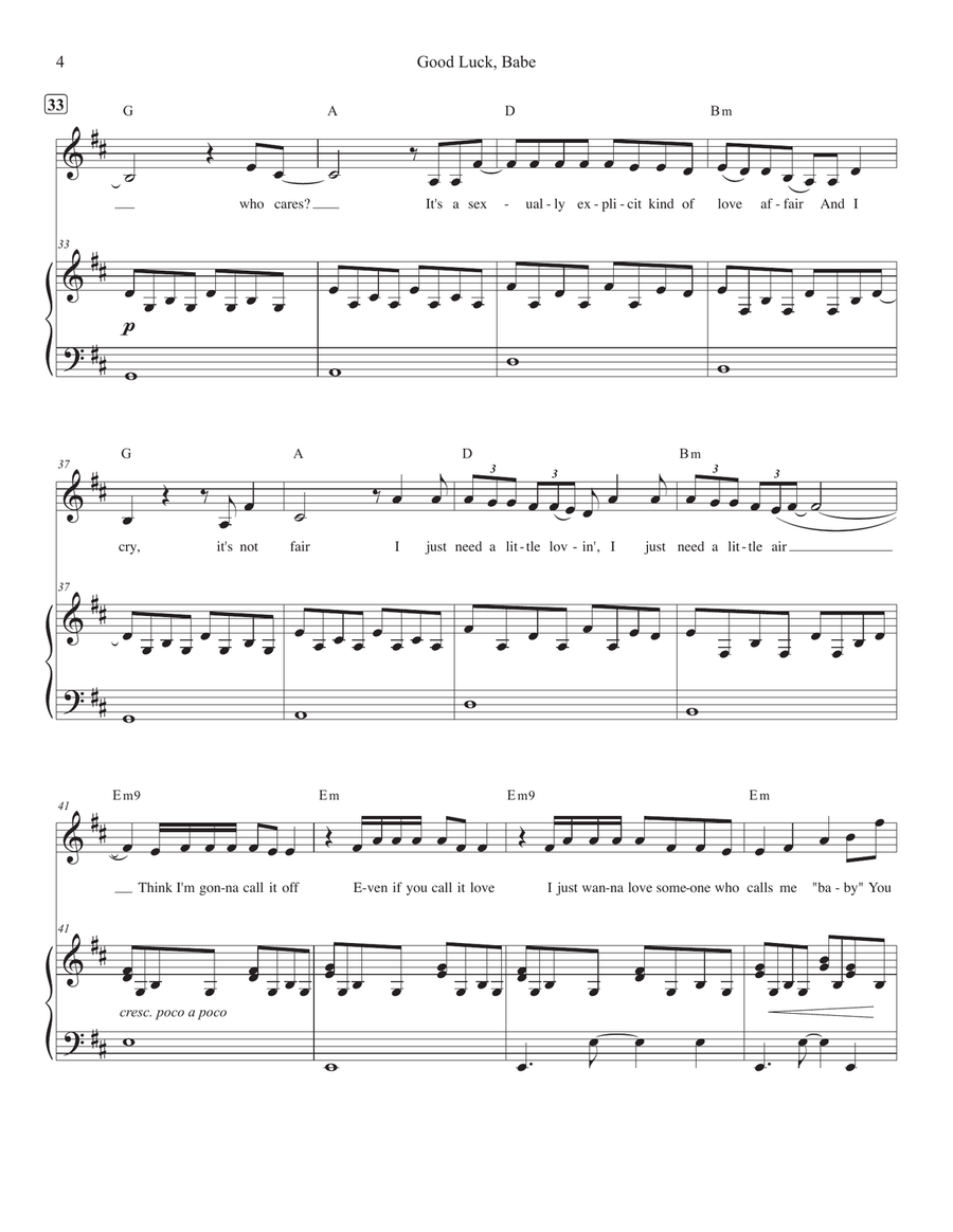 Good Luck, Babe! Piano, Vocal, Guitar scores gallery preview page 4