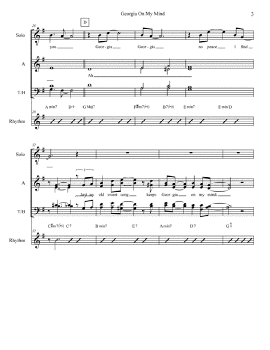 Georgia On My Mind Georgia On My Mind 4-Part scores gallery preview page 3