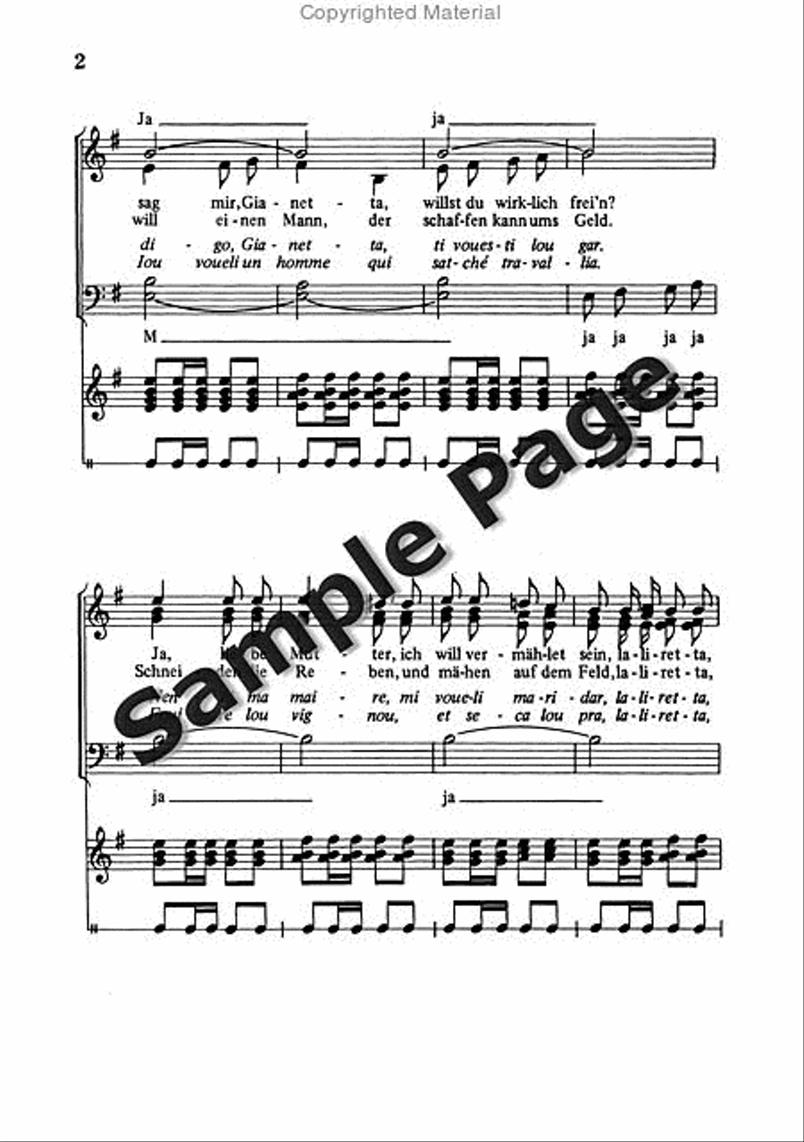 Nitsche P Sag Mir Gianetta Mixed Choir scores gallery preview page 3