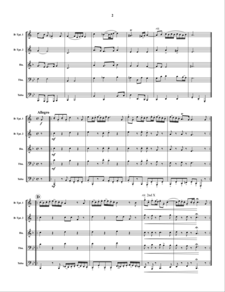 Sarabanda and Gavotta Brass Quintet scores gallery preview page 2