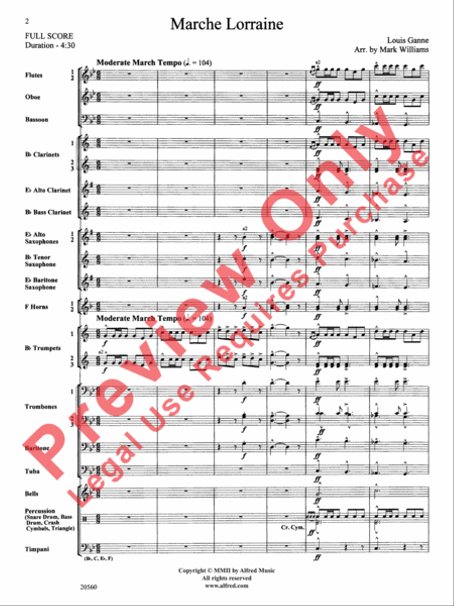 Marche Lorraine Concert Band scores gallery preview page 3