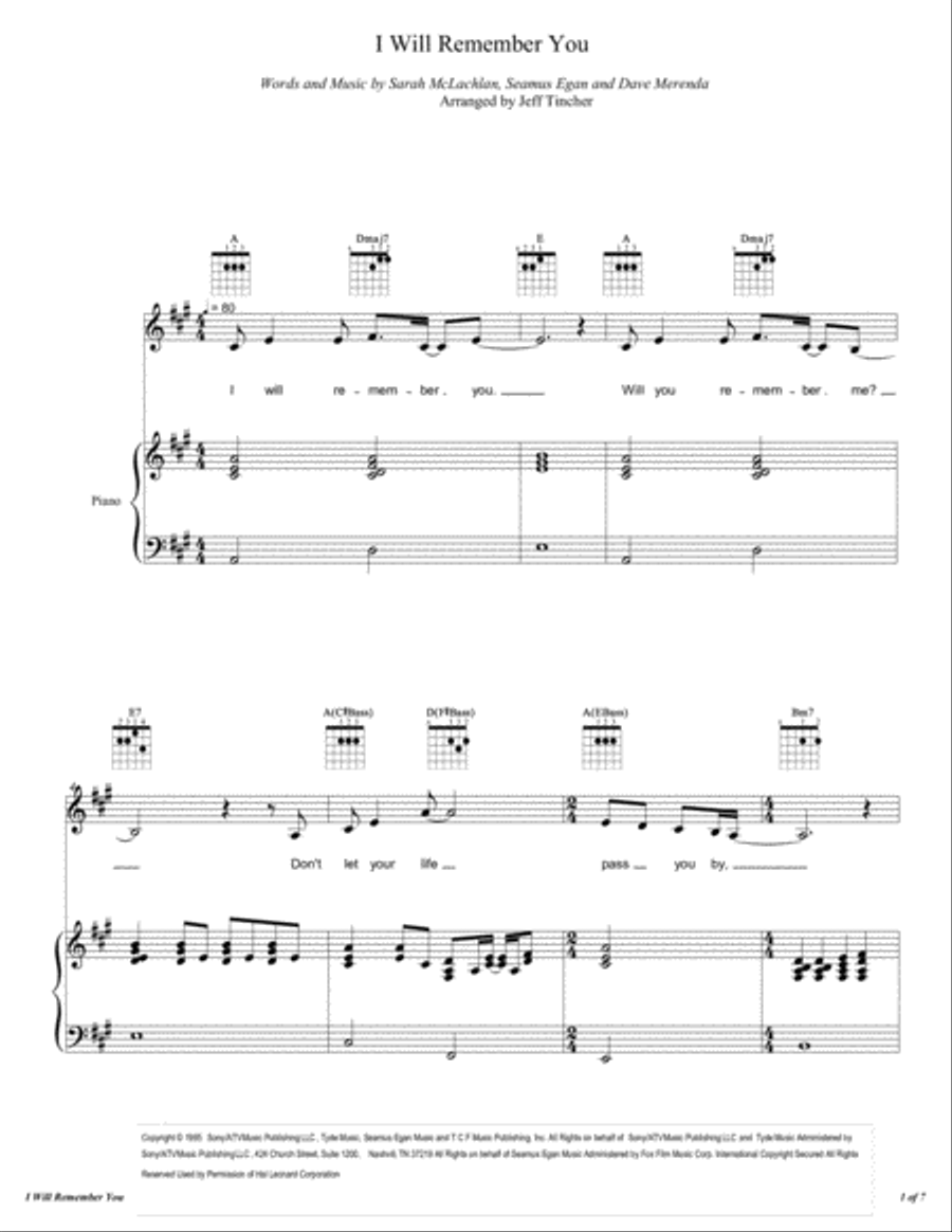 I Will Remember You I Will Remember You Voice scores gallery preview page 2