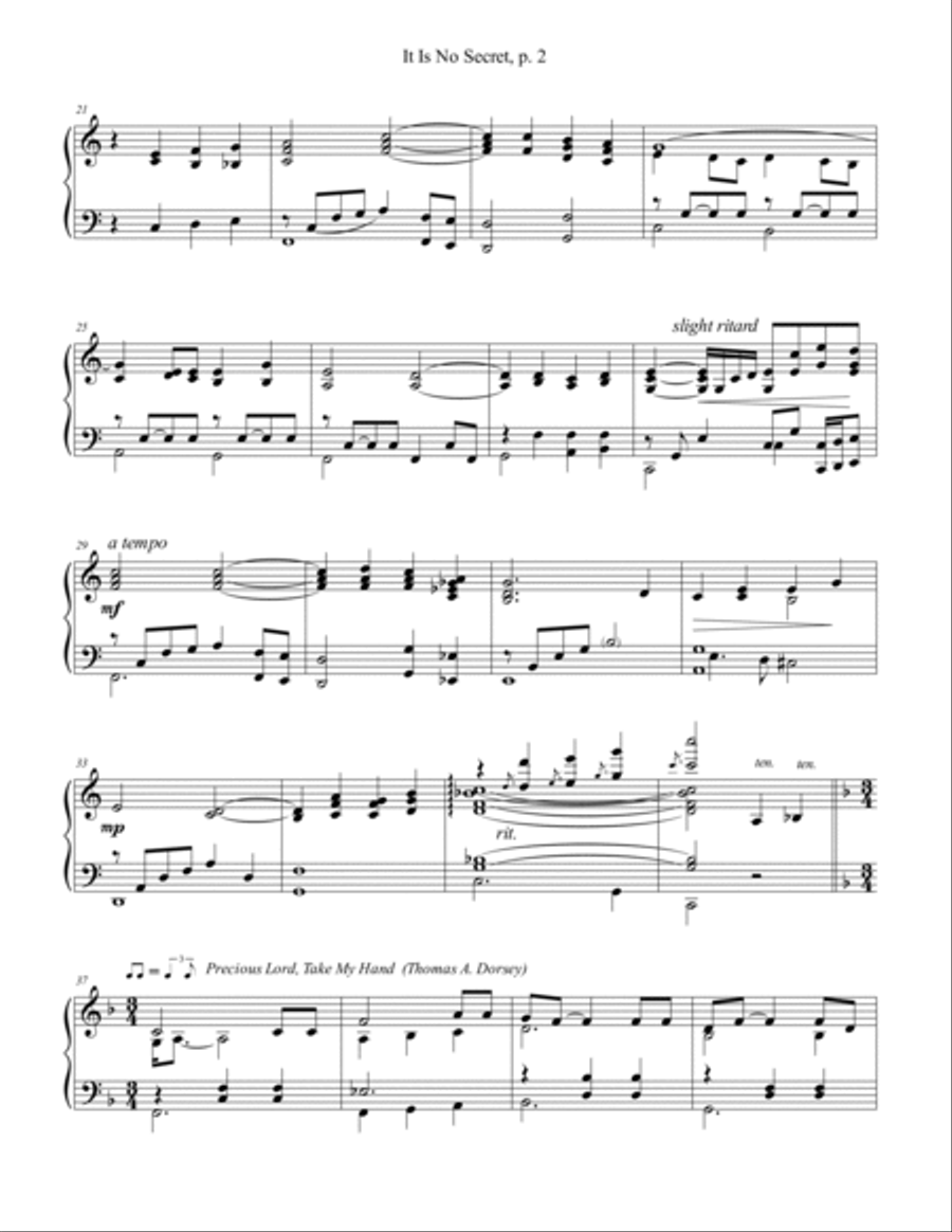 It Is No Secret Gospel Medley Piano Solo scores gallery preview page 3