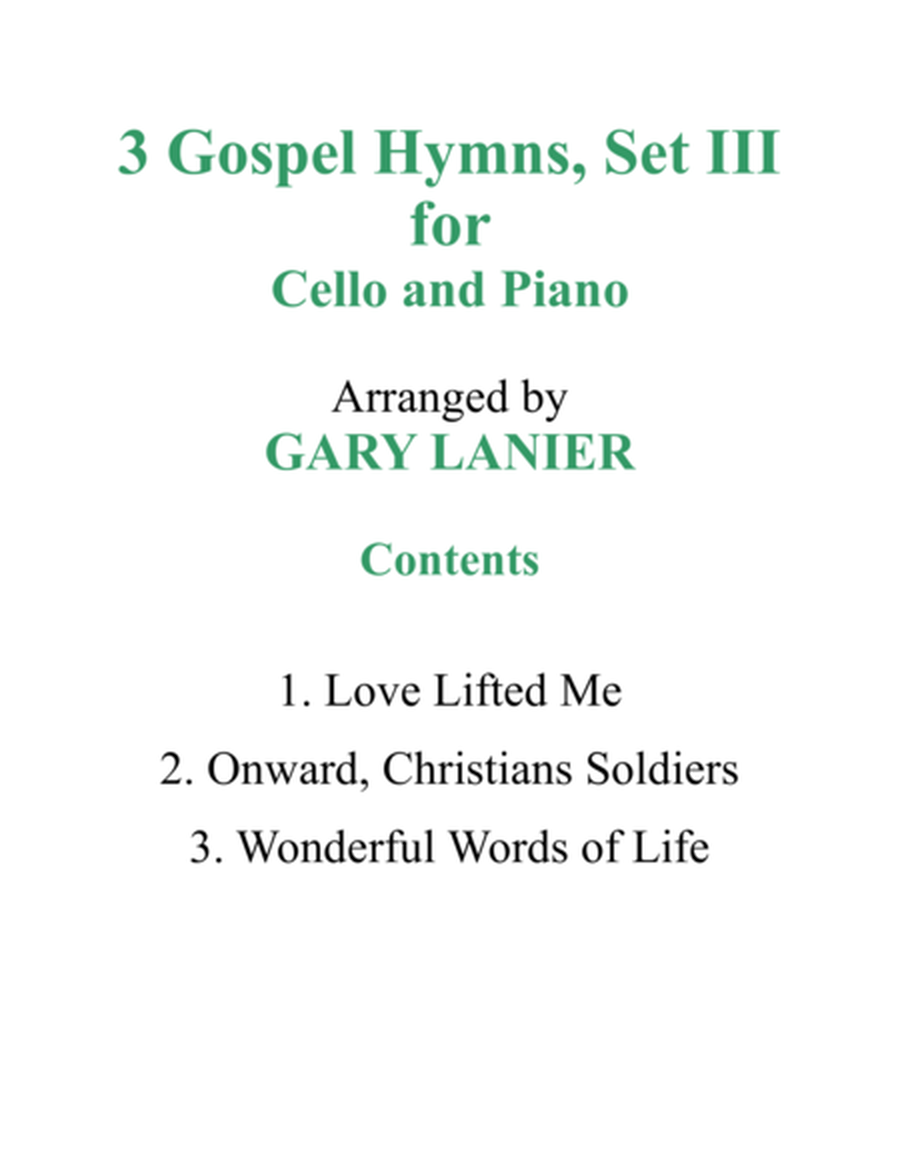 Gary Lanier: 3 GOSPEL HYMNS, SET III (Duets for Cello & Piano) image number null