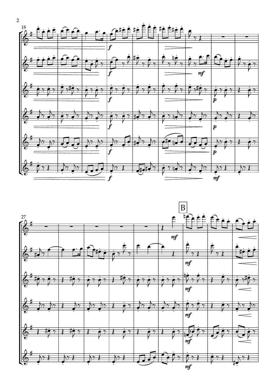 The Mischievous Elves For Flute Choir (6 C Flutes) Flute Choir scores gallery preview page 3