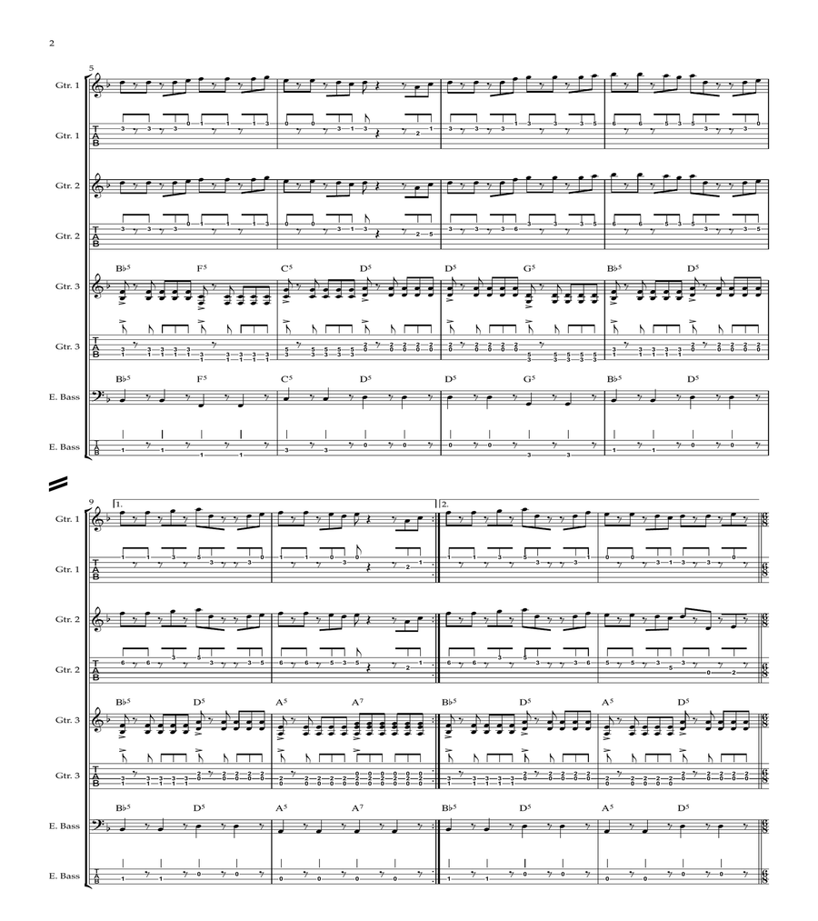Pirates Of The Caribbean Guitar Ensemble scores gallery preview page 2