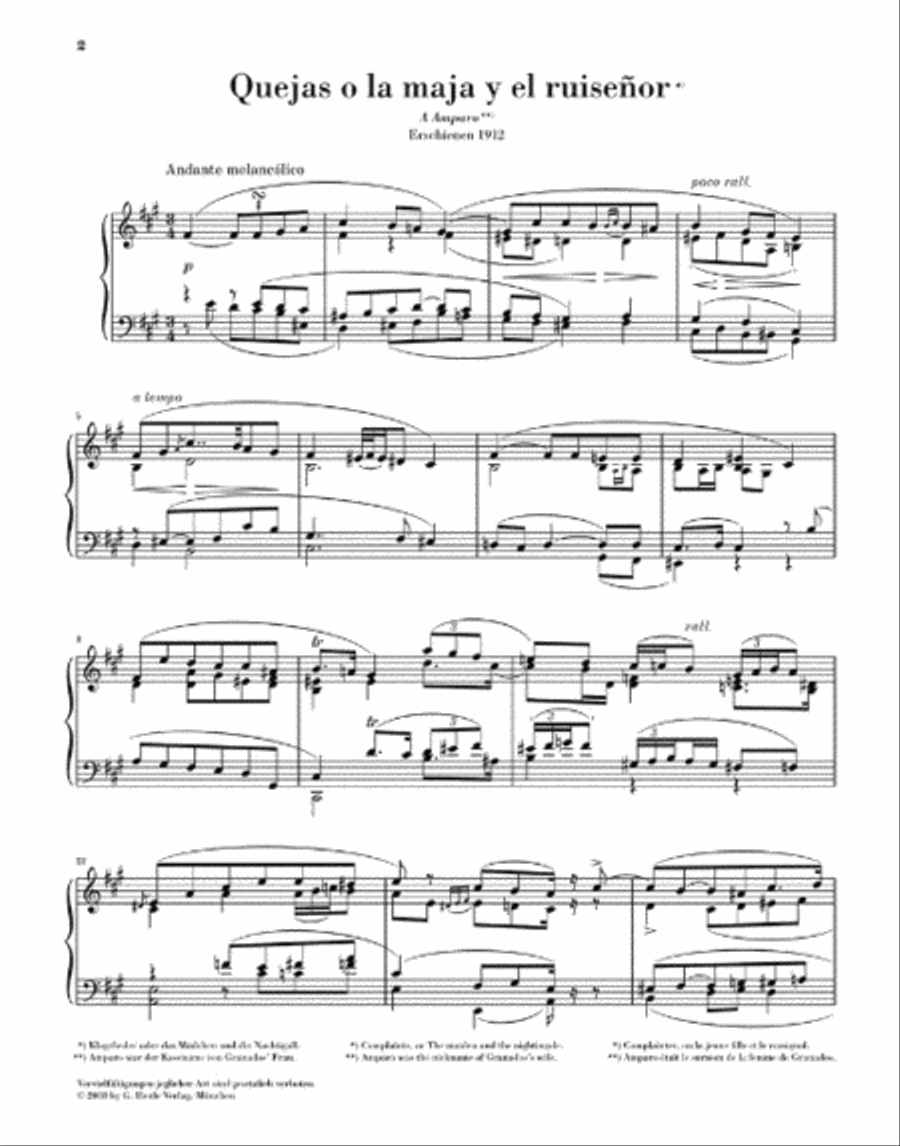Quejas O La Maja Y El Ruisenor Piano Solo scores gallery preview page 2