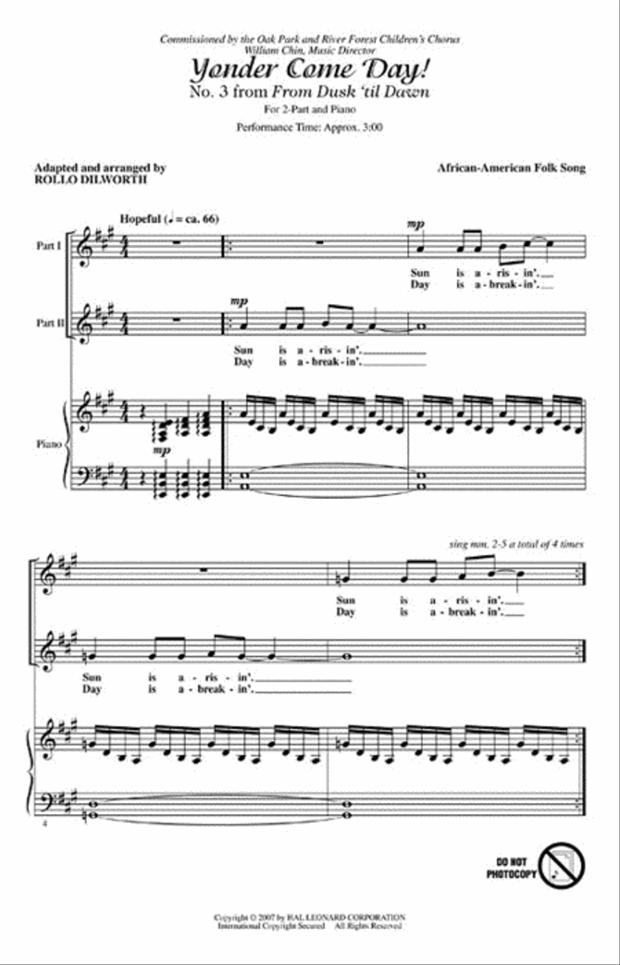 Yonder Come Day! 2-Part scores gallery preview page 2