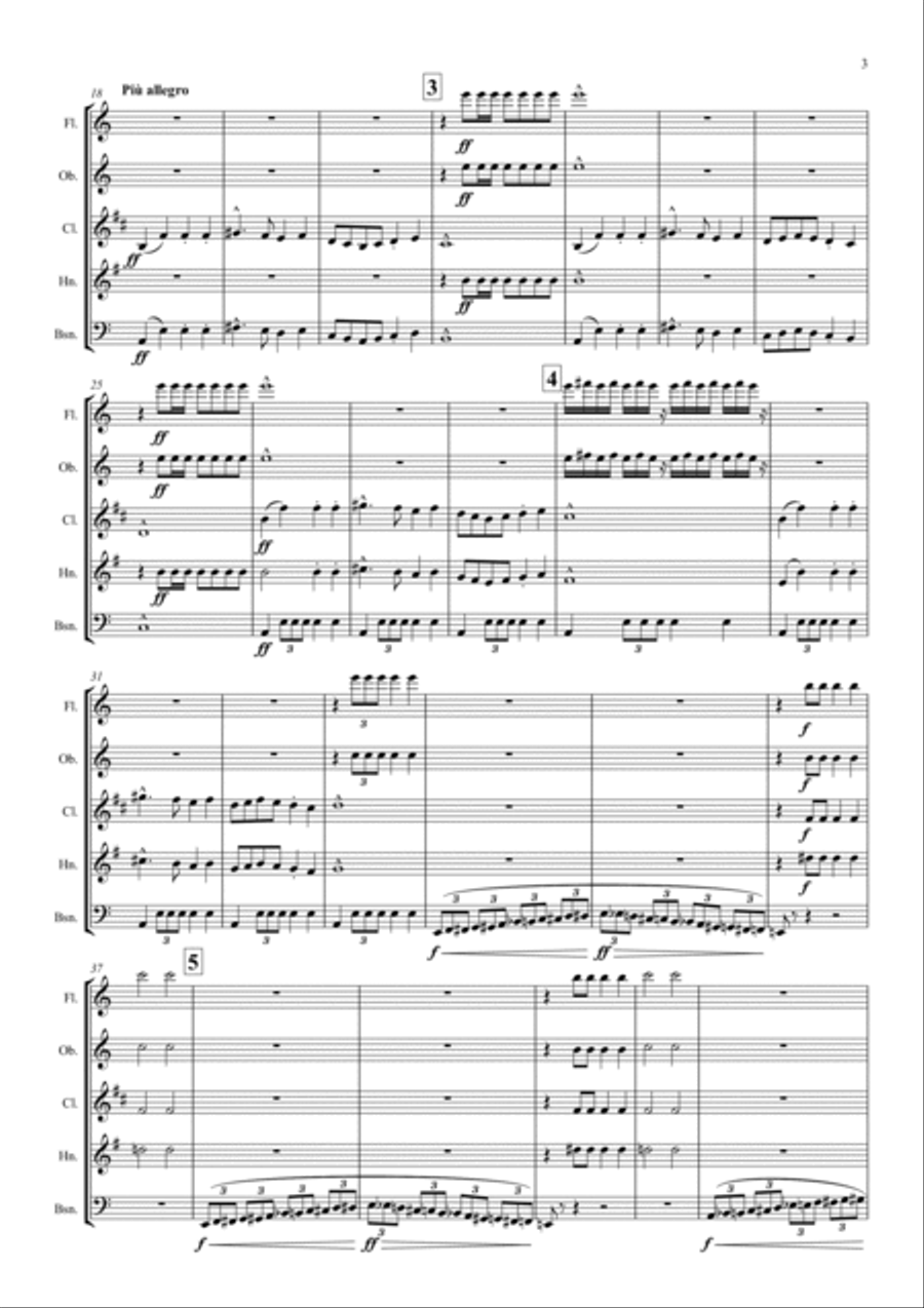Saint-Saëns: Le Carnaval des Animaux (The Carnival of the Animals (A Selection) - wind quintet Woodwind Quintet scores gallery preview page 3