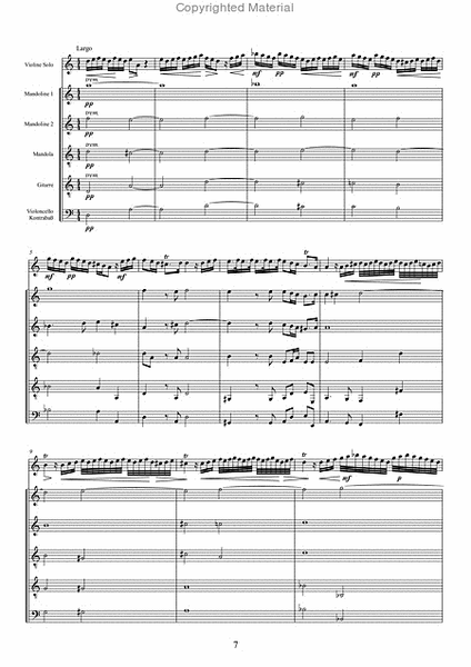 Concerto Nr. 6, RV 356 fur Violine solo (Mandoline solo) und Zupforchester