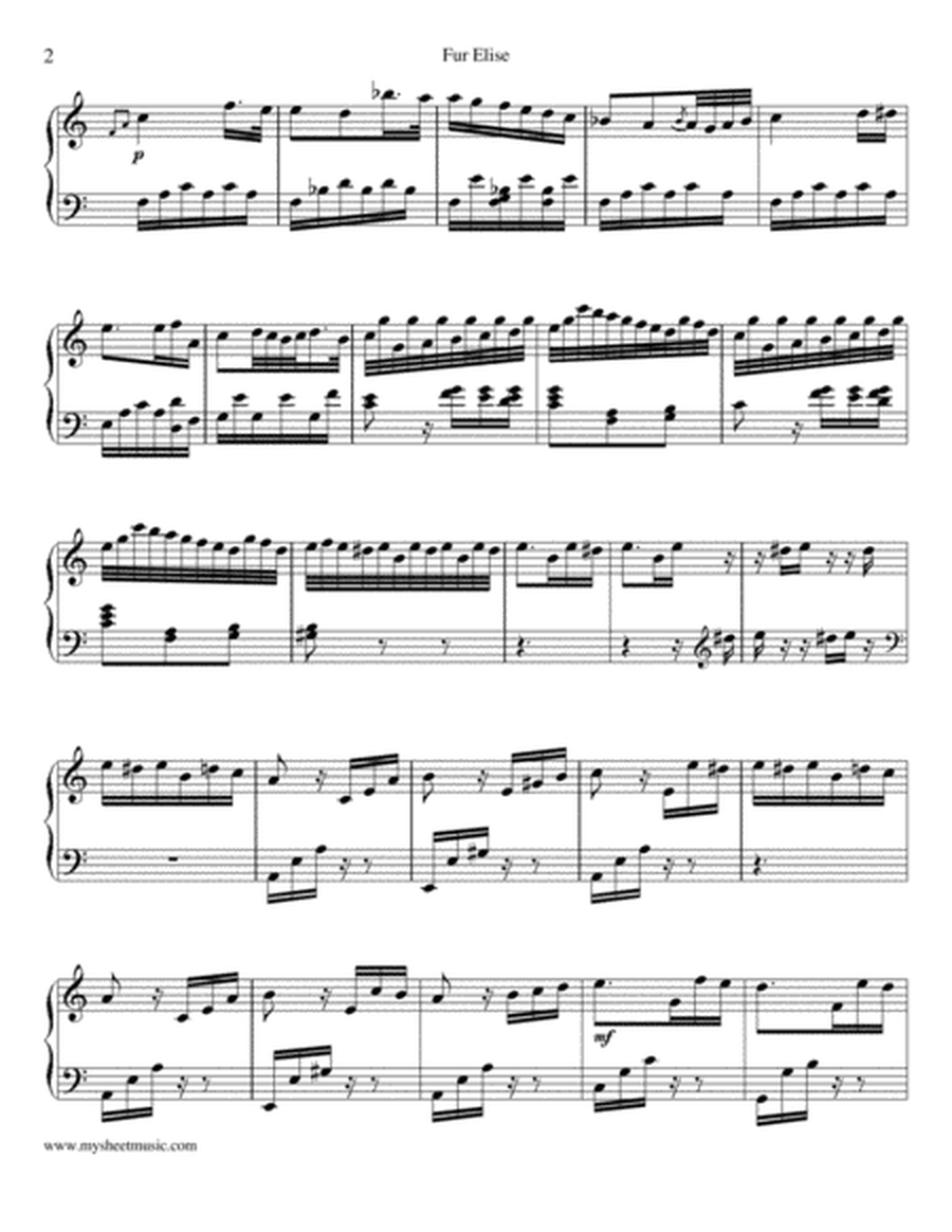 Ludwig van Beethoven Piono Music Sheets