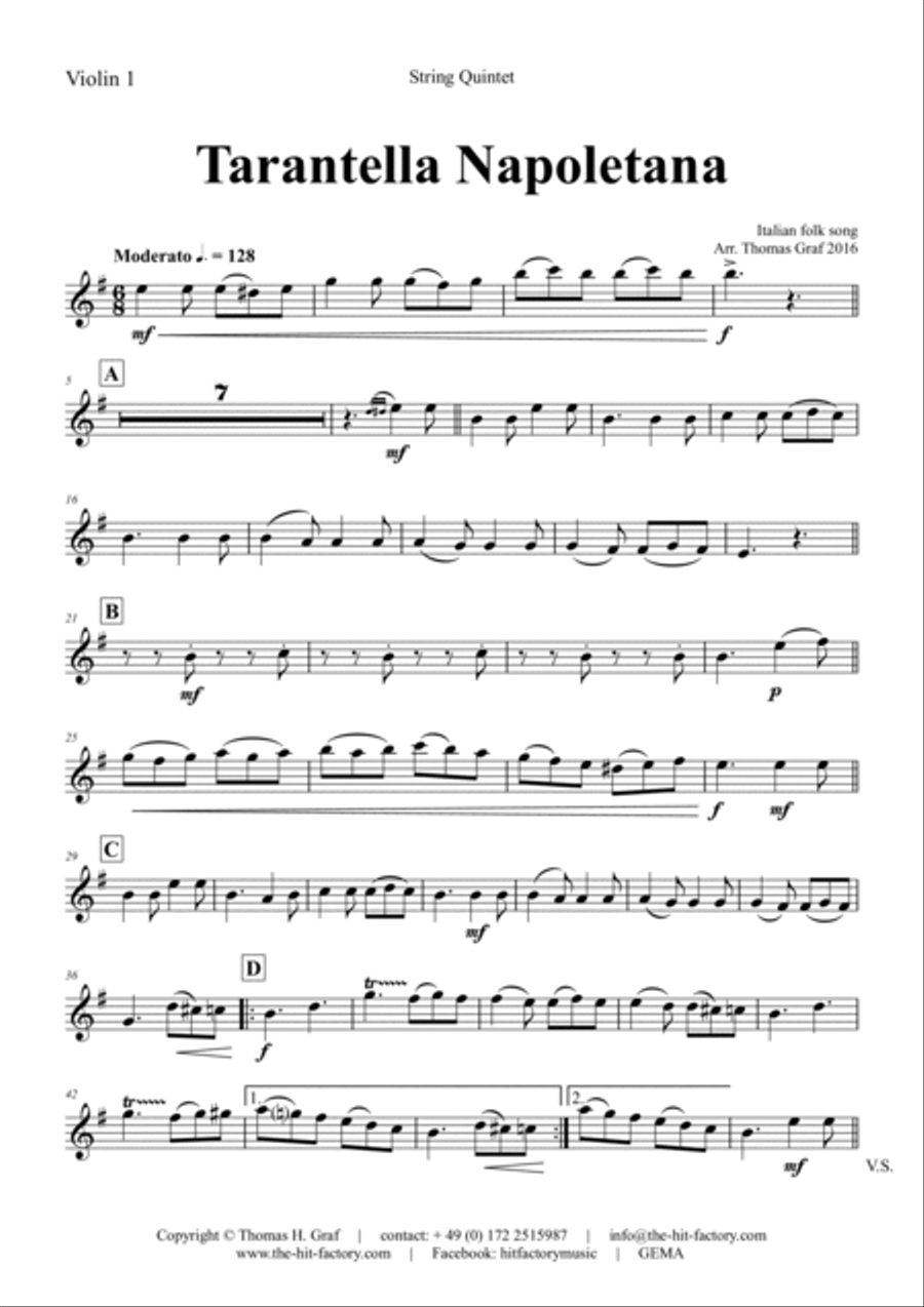 Tarantella Napoletana - Italian Folk Song - String Orchestra String Orchestra scores gallery preview page 5