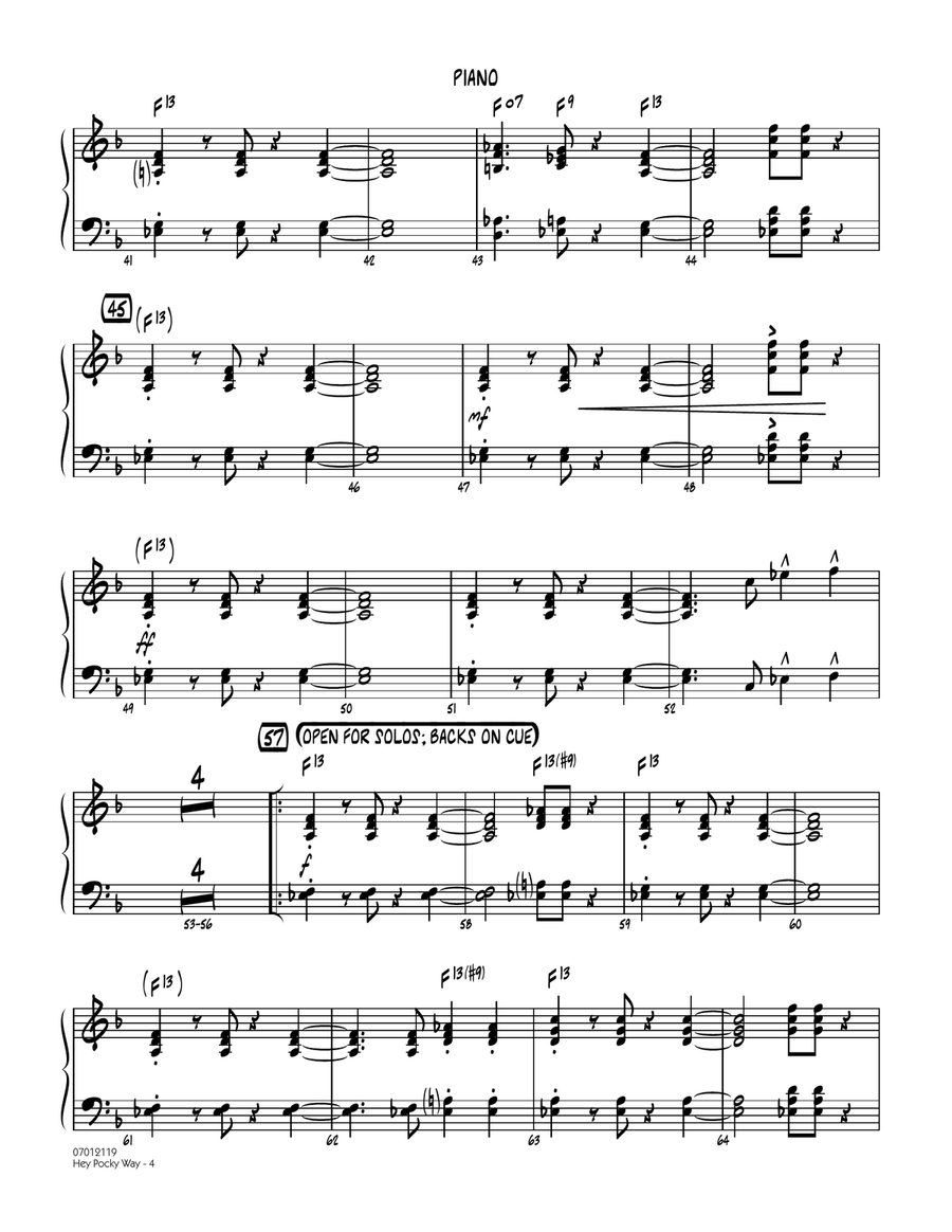 Hey Pocky Way - Piano Jazz Ensemble scores gallery preview page 4