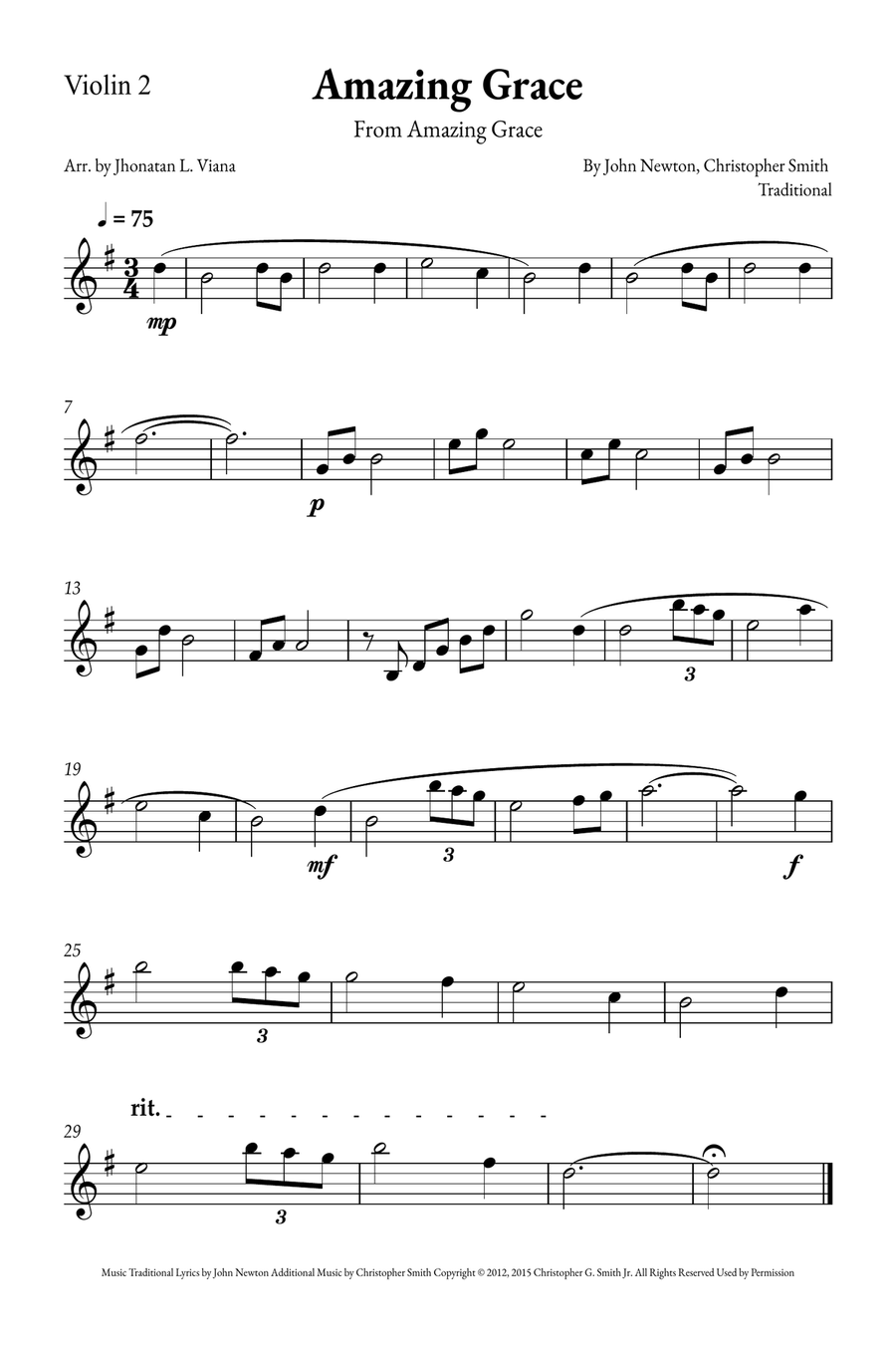Amazing Grace String Quintet scores gallery preview page 5