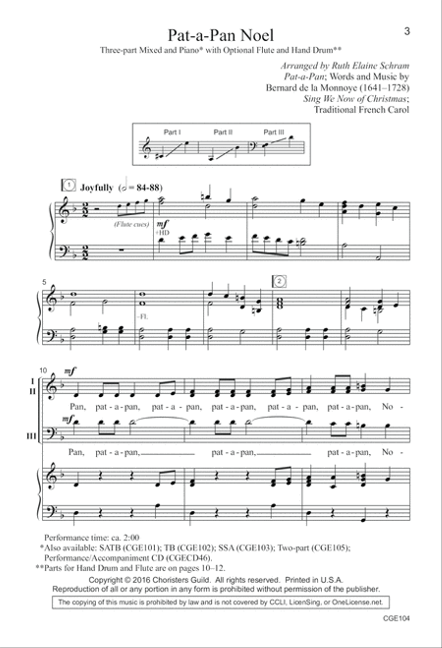 PataPan Noel (Three-part Mixed) 3-Part scores gallery preview page 4