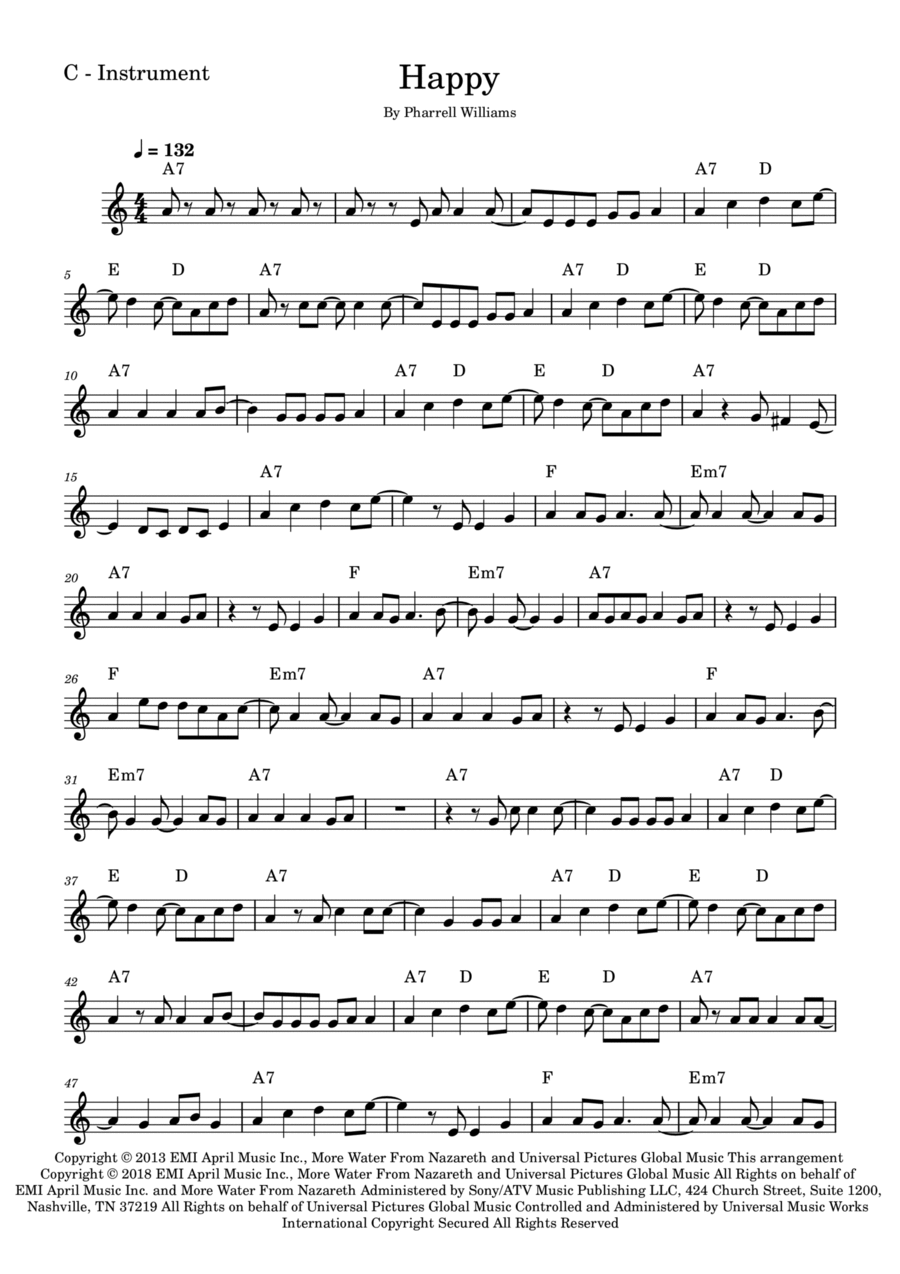 Happy Violin Solo scores gallery preview page 1