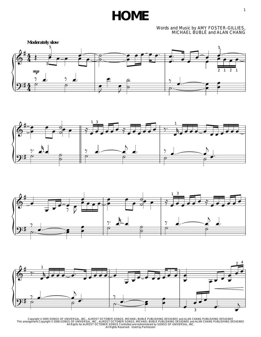 Home Piano Solo scores gallery preview page 1
