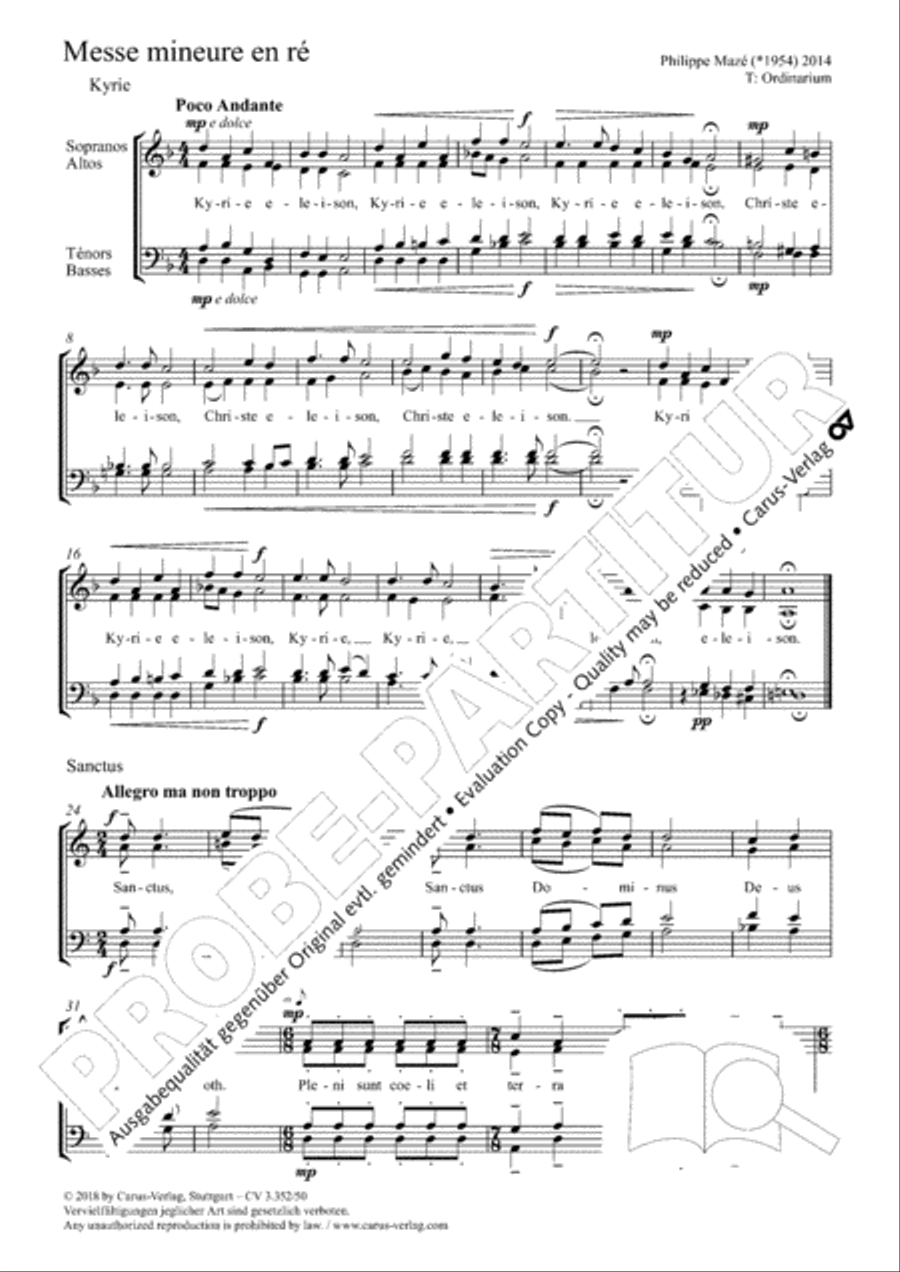 Messe mineure en re 4-Part scores gallery preview page 2