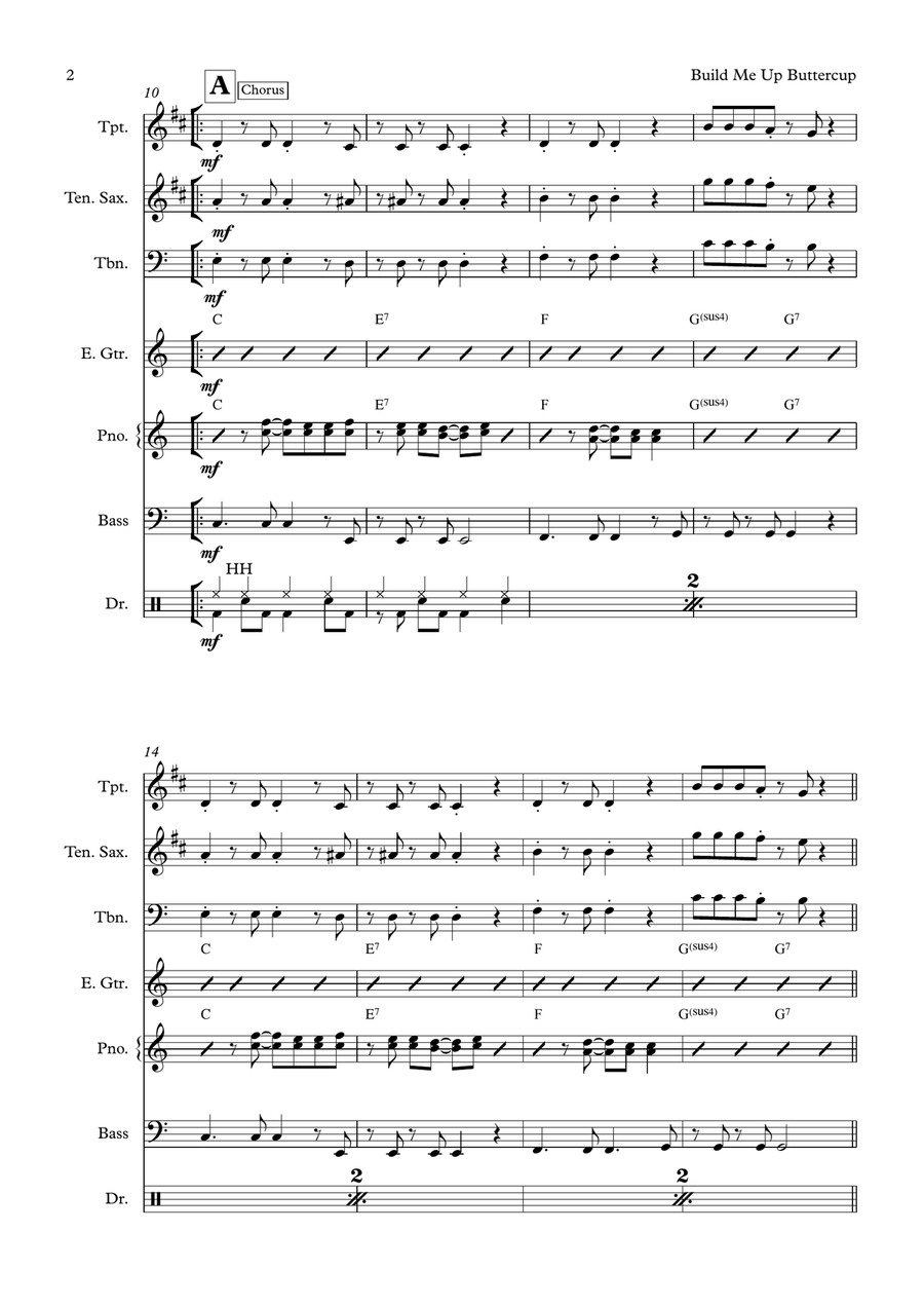Build Me Up, Buttercup Small Ensemble scores gallery preview page 2