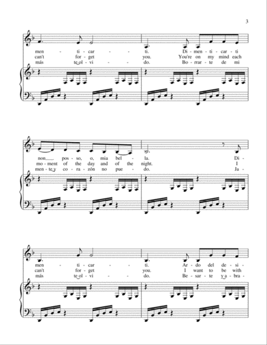 DIMENTICARTI NON POSSO Low Voice scores gallery preview page 3