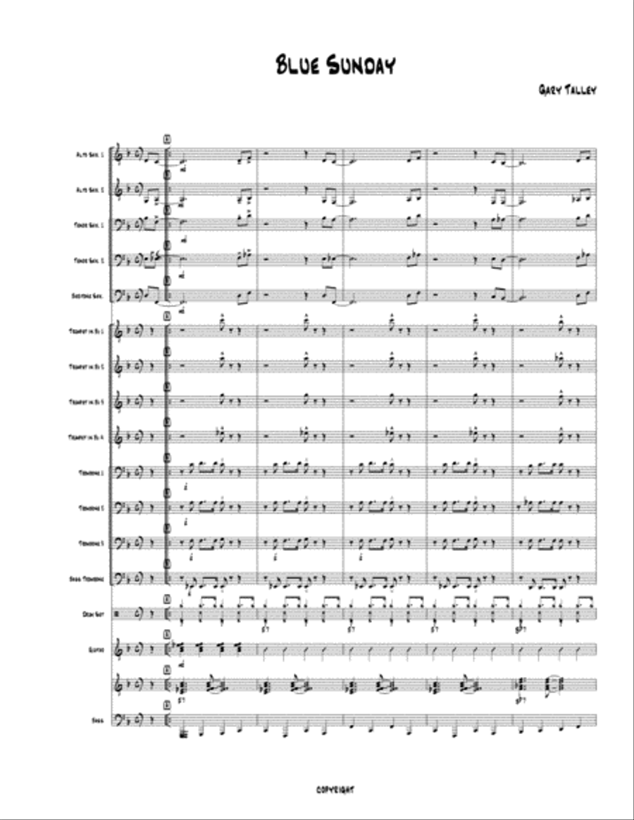 Blue Sunday Jazz Ensemble scores gallery preview page 1