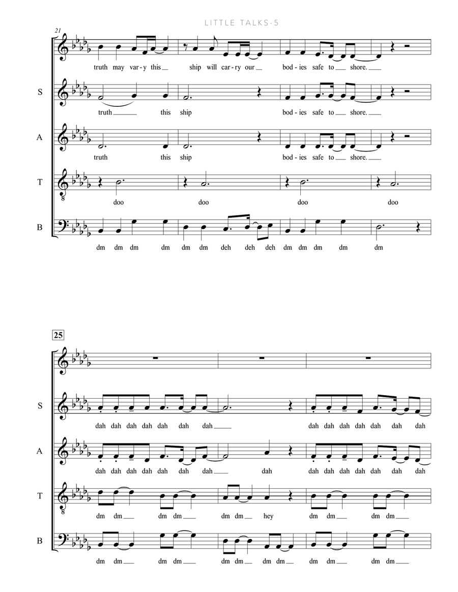 Little Talks Little Talks 4-Part scores gallery preview page 5