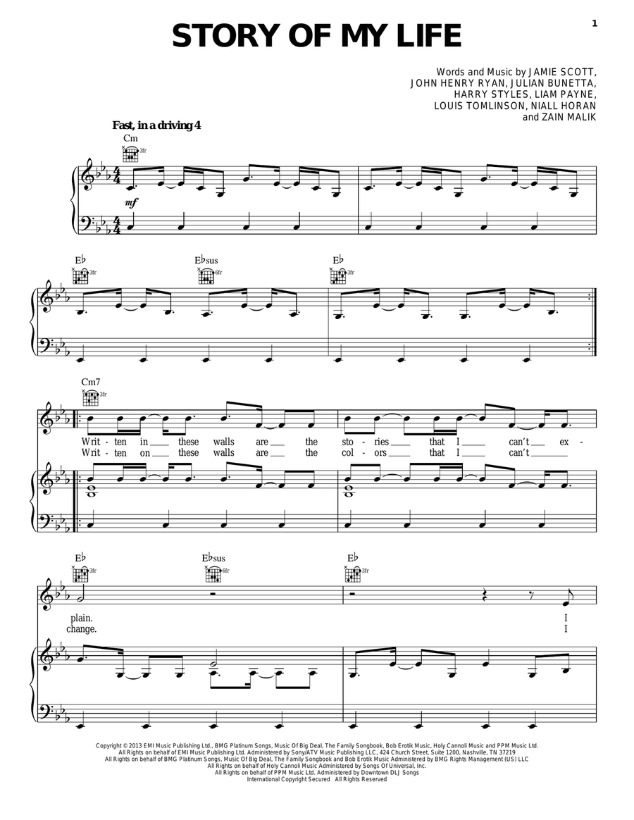Story Of My Life Acoustic Guitar scores gallery preview page 1