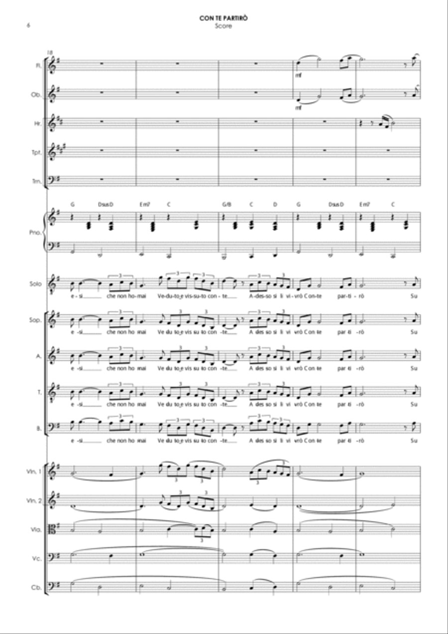 Con Te Partiro (time To Say Goodbye) Chamber Orchestra scores gallery preview page 6