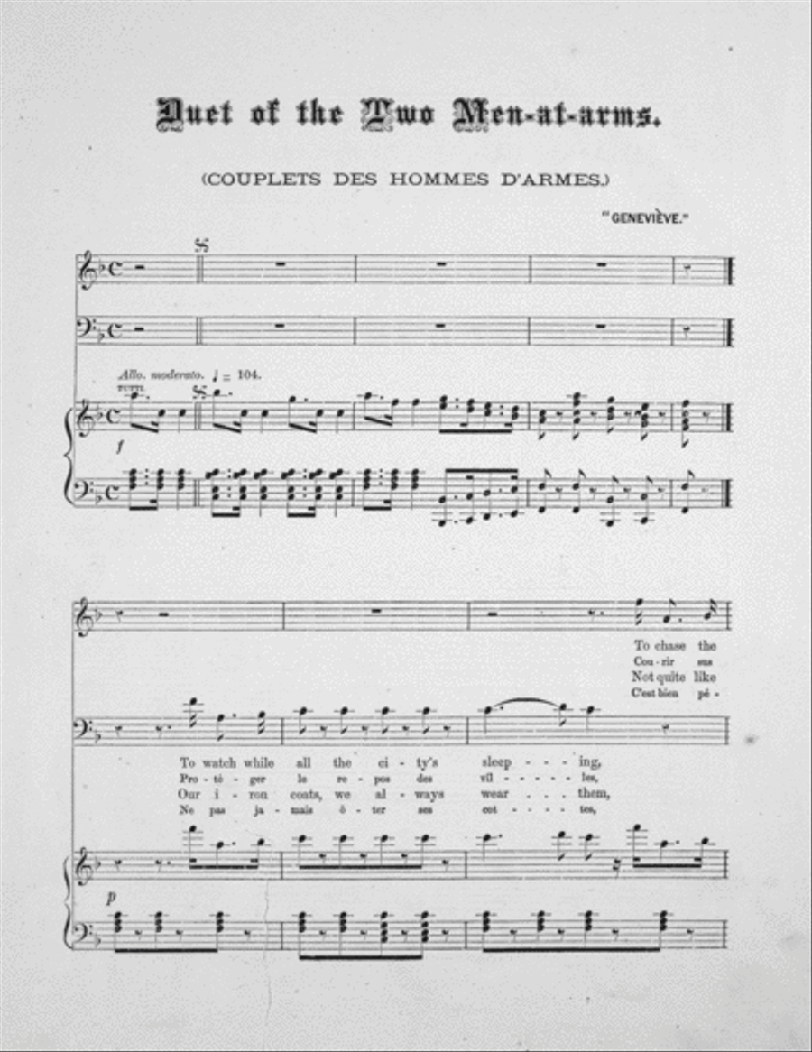 Duet of the Two Men-at-arms (Couplets des Hommes D'Armes) Voice scores gallery preview page 2