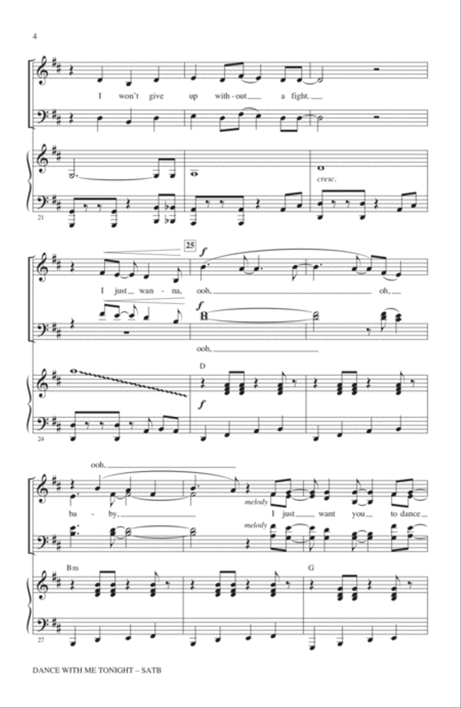 Dance With Me Tonight Dance With Me Tonight 4-Part scores gallery preview page 3