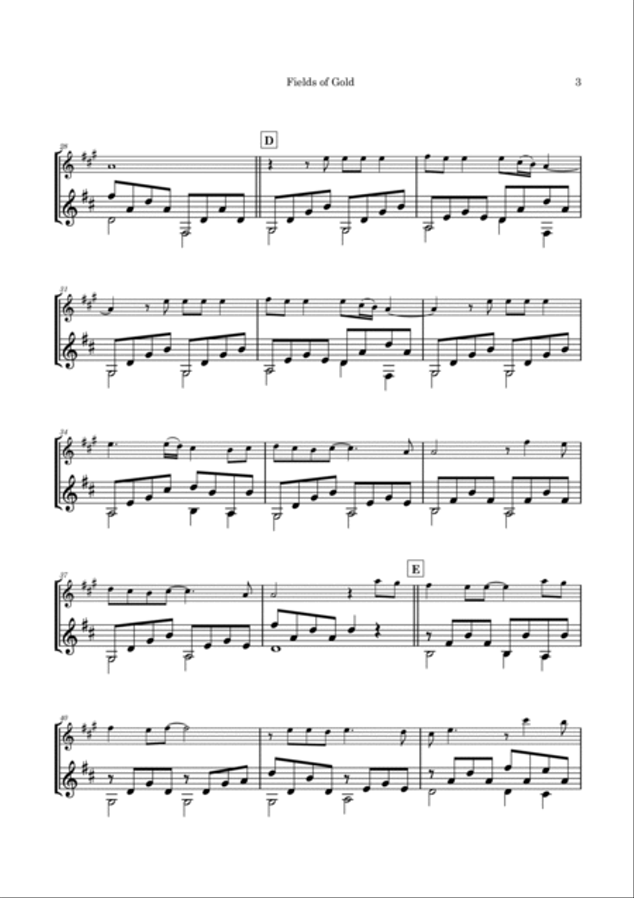 Fields Of Gold Flute scores gallery preview page 6
