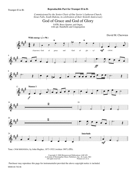 God of Grace and God of Glory (Downloadable Instrumental Parts)
