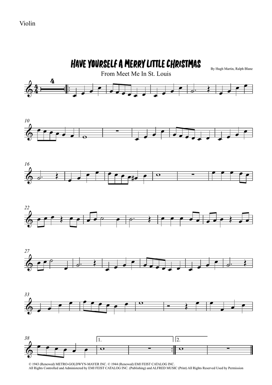 Have Yourself A Merry Little Christmas Violin Solo scores gallery preview page 3