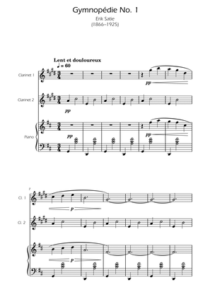 Gymnopedie No. 1 - Clarinet Duet w/ Piano