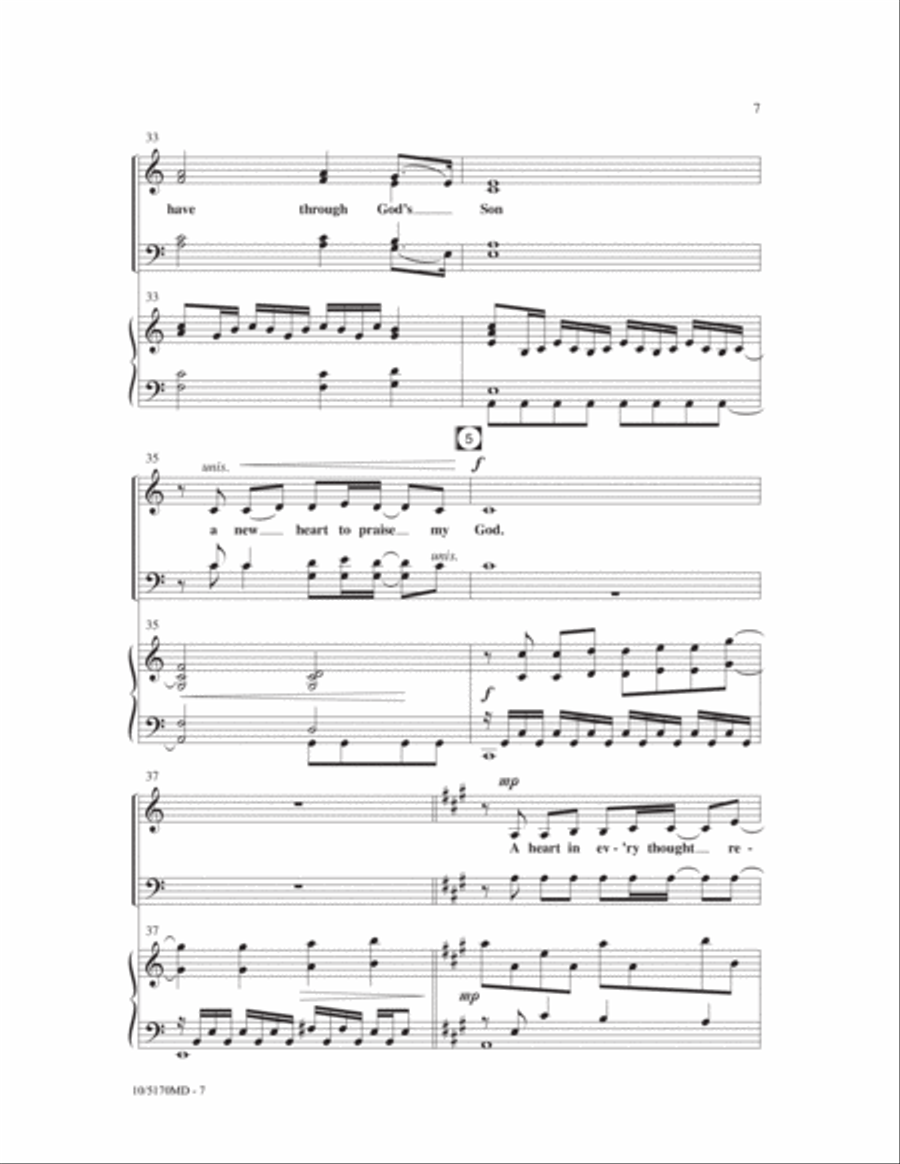 O for a Heart to Praise My God 4-Part scores gallery preview page 7