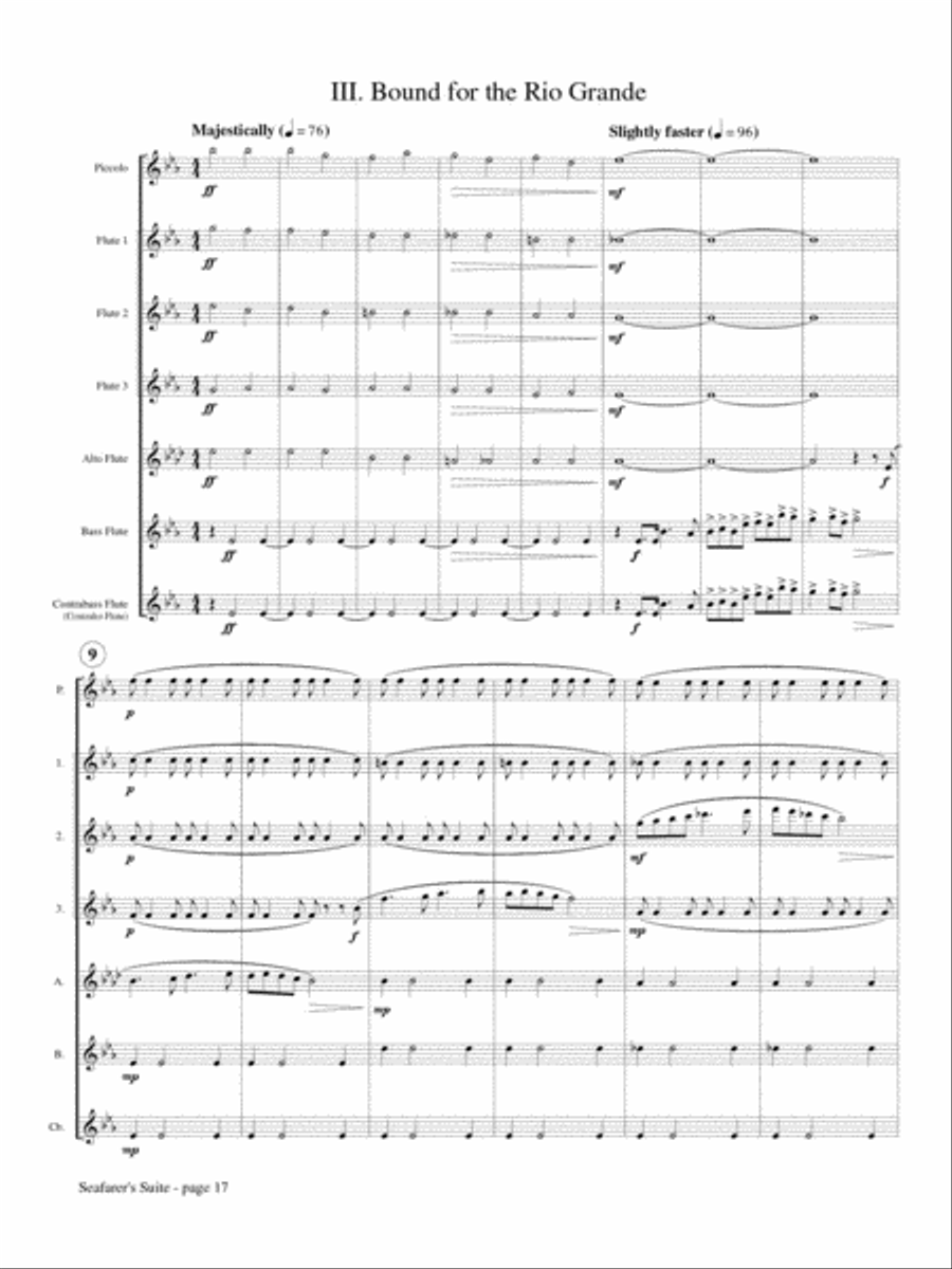 Seafarer's Suite for Flute Choir Flute Choir scores gallery preview page 4