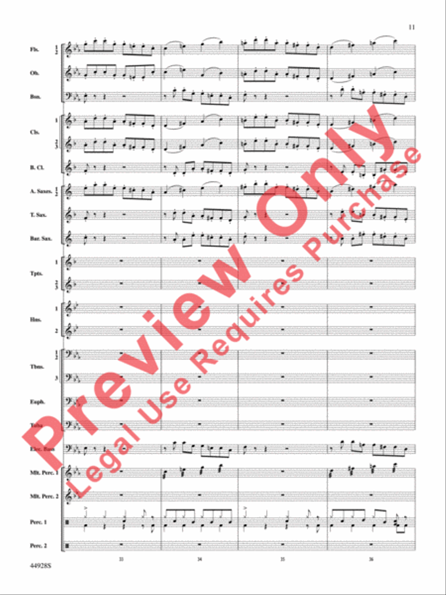 Dreams of Fireflies (On a Christmas Night) Concert Band scores gallery preview page 12