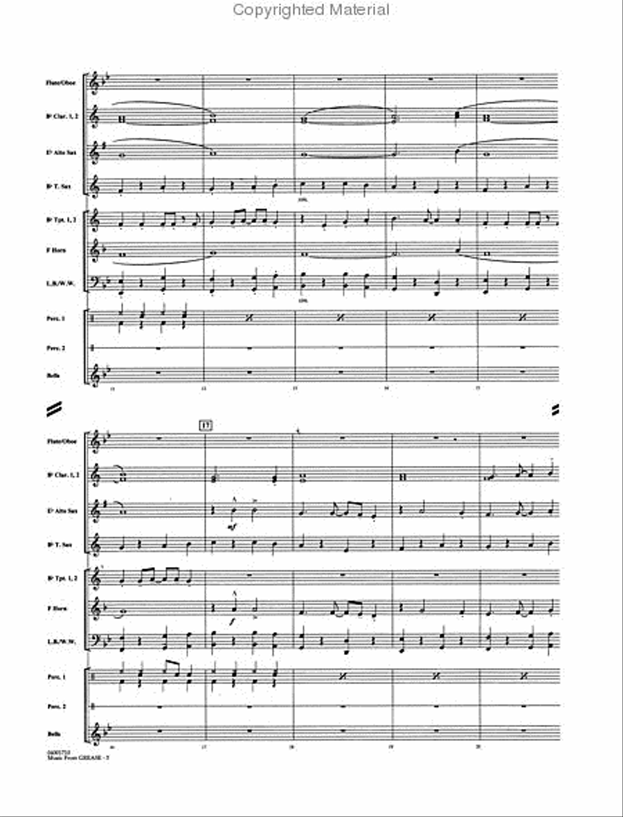 Music from Grease Concert Band scores gallery preview page 3