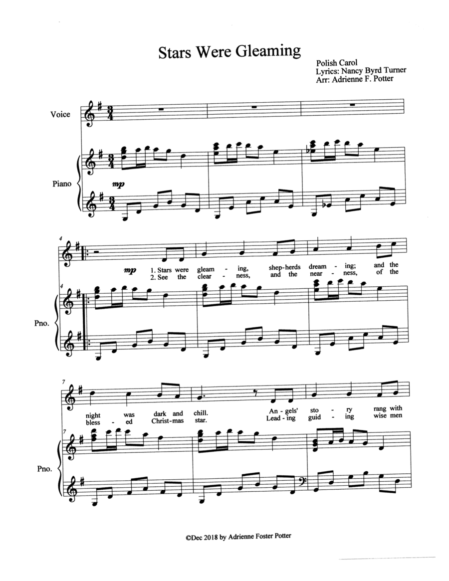 Stars Were Gleaming Voice scores gallery preview page 1