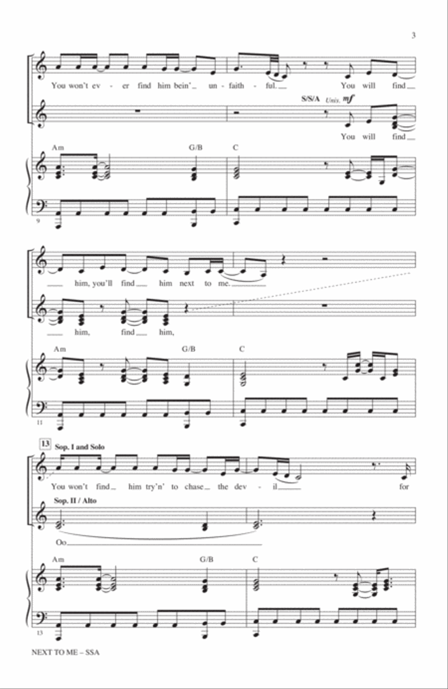 Next To Me Next To Me SSA scores gallery preview page 2