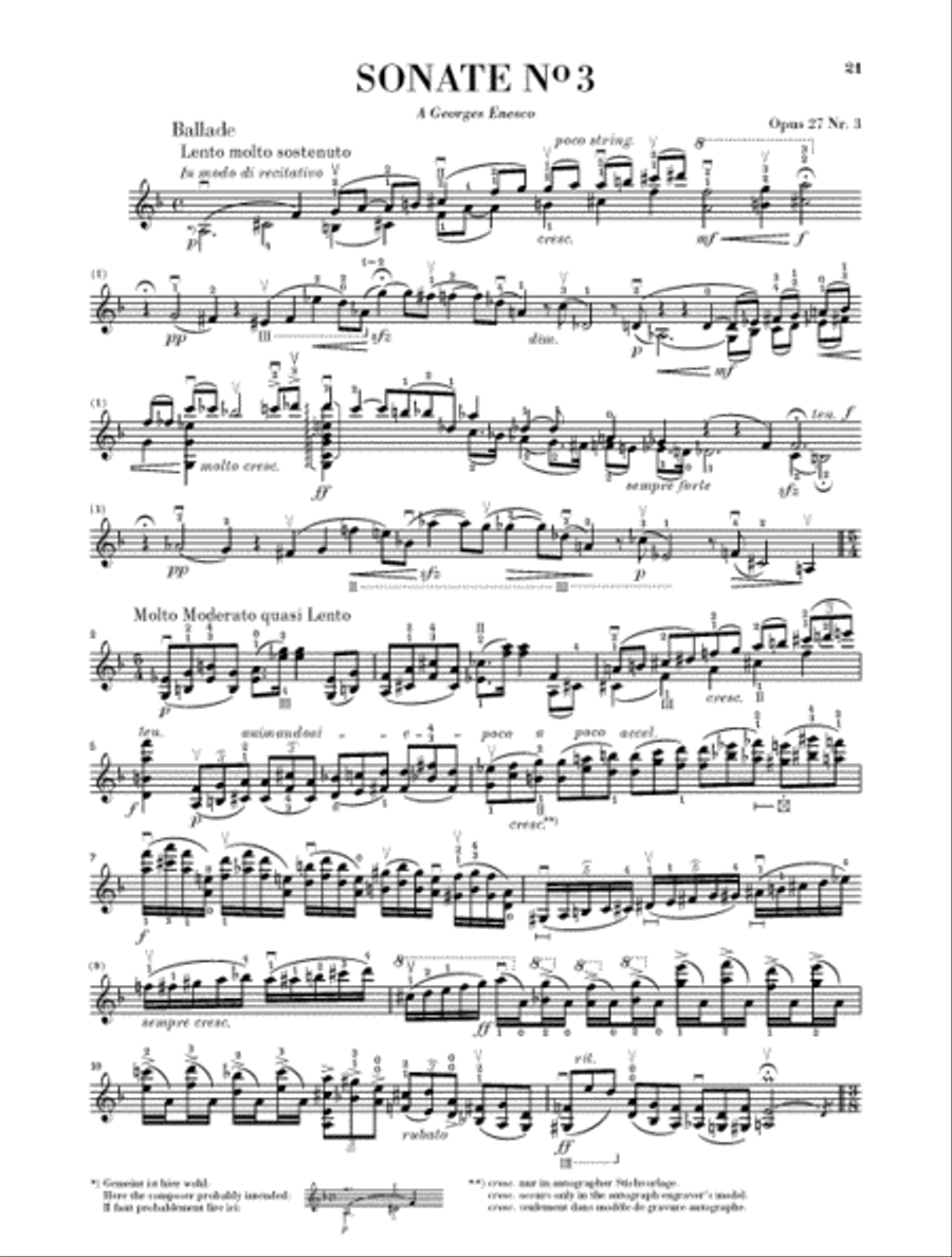 6 Sonatas for Violin Solo Op. 27 Violin Solo scores gallery preview page 4