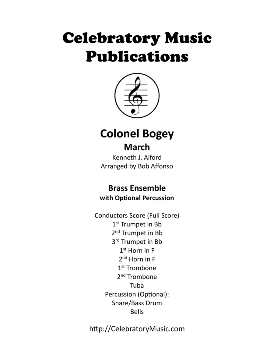 Colonel Bogey March Brass Ensemble scores gallery preview page 1