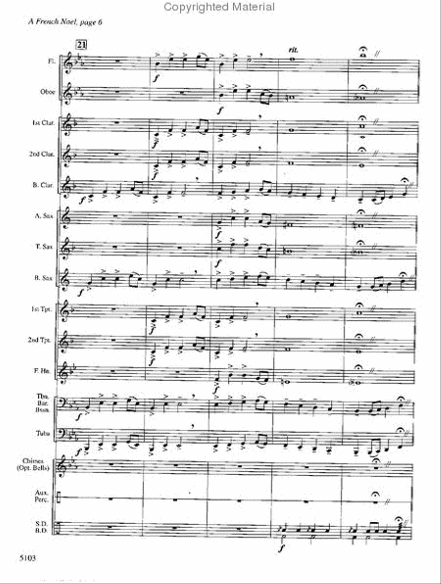 A French Noel Concert Band scores gallery preview page 6