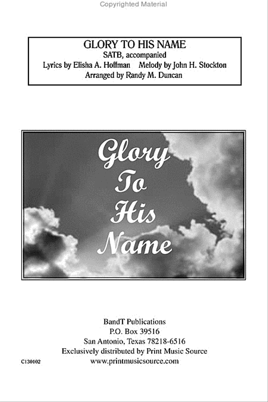 Glory To His Name 4-Part scores gallery preview page 2