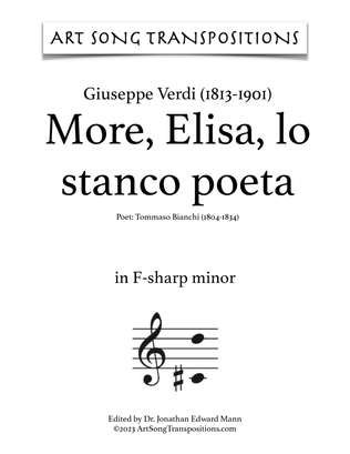 VERDI: More, Elisa, lo stanco poeta (transposed to F-sharp minor)