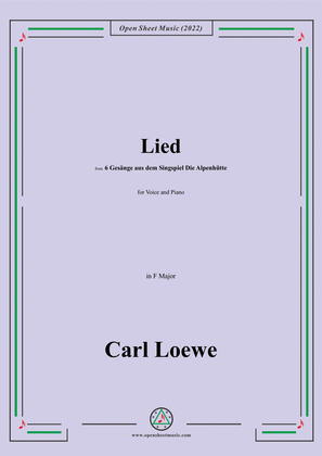 Book cover for Loewe-Lied,in F Major,for Voice and Piano